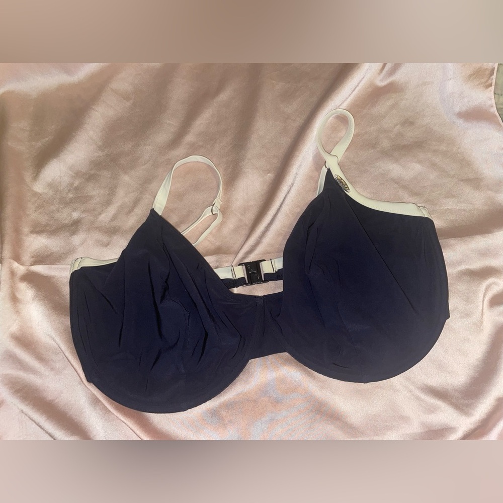 Lepels Black and Cream Bikini Bra Top 44F/FF